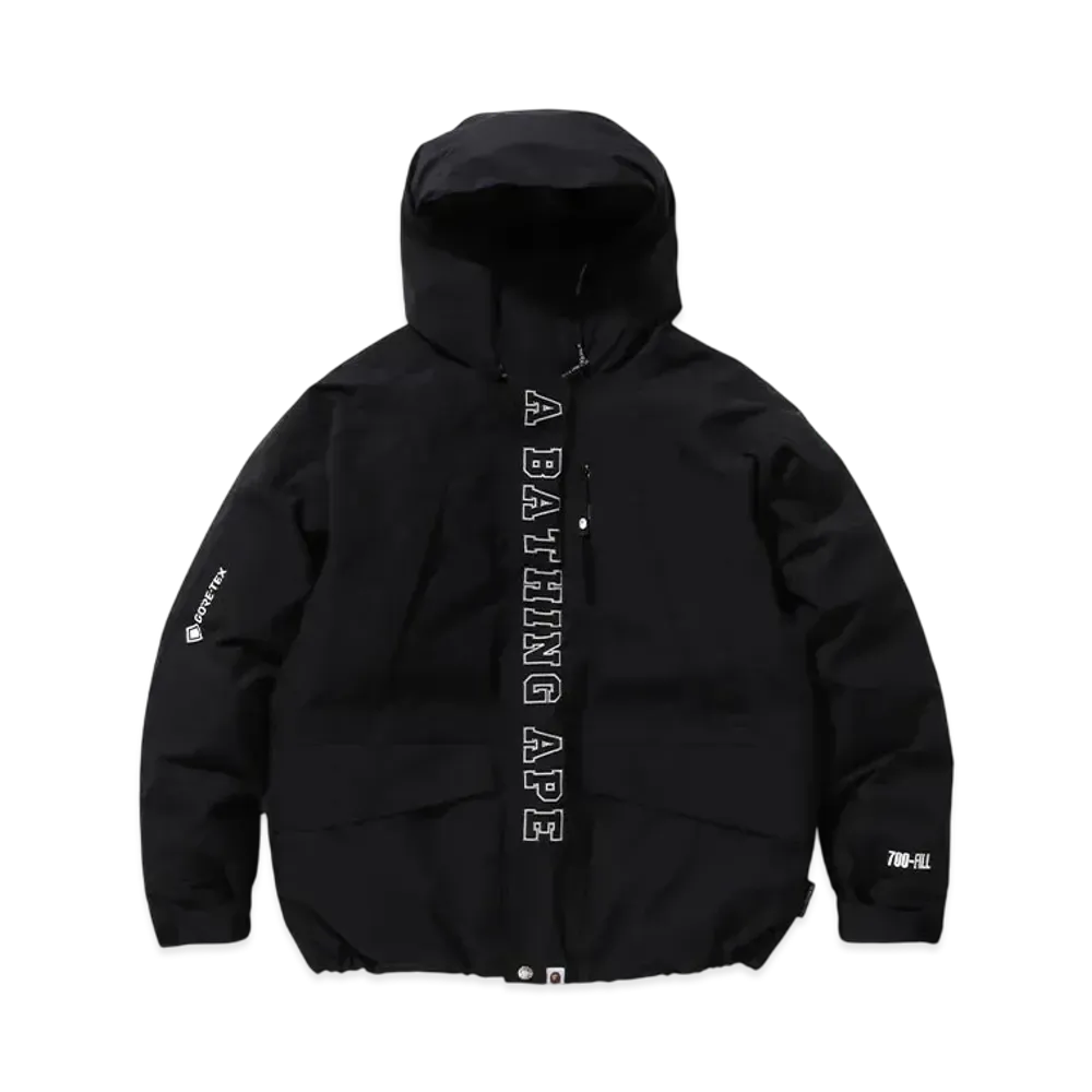 A BATHING APE Gore-Tex Glow In The Dark Snowboard Down Jacket "Black"