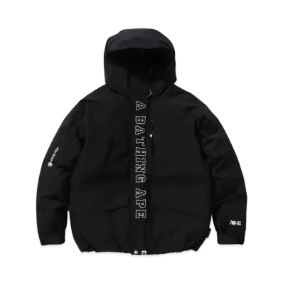 A BATHING APE Gore-Tex Glow In The Dark Snowboard Down Jacket "Black"