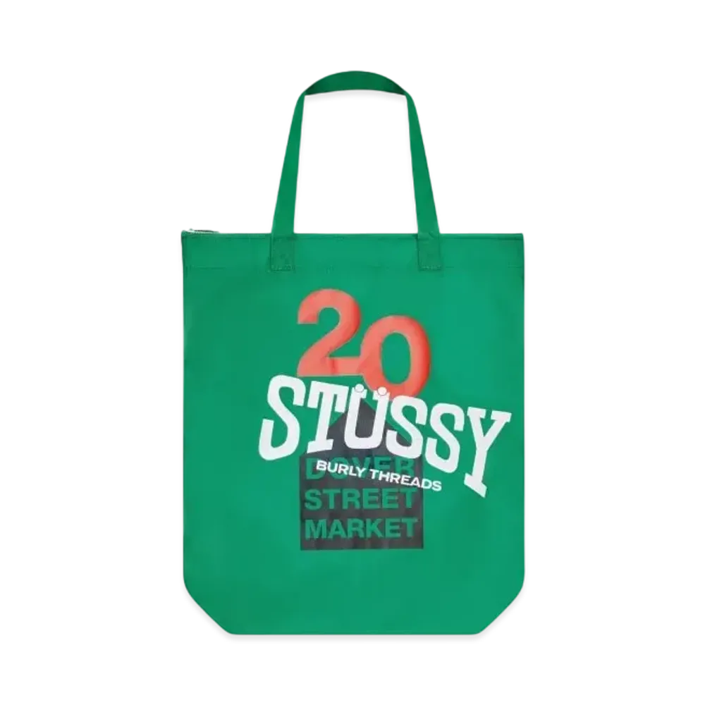 Dover Street Market London x Stussy 20th Anniversary Tote "Green"