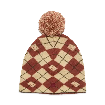 Acne Studios Jacquard Beanie "Biscuit Beige/Deep Red"