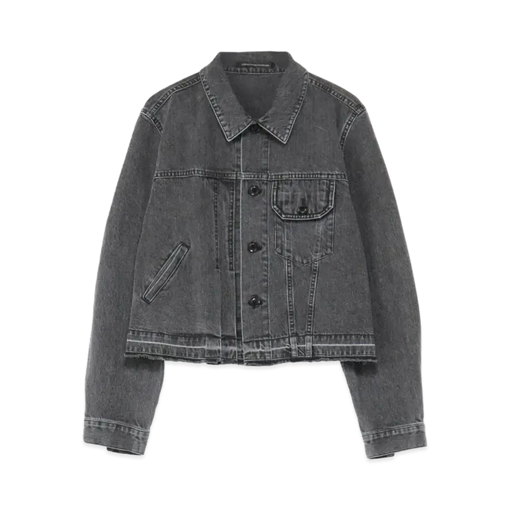 Yohji Yamamoto Y's DENIM ASYMMETRICAL JACKET "Black"