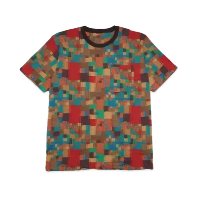White Mountaineering MOSAIC JACQUARD T-SHIRT "BROWN"