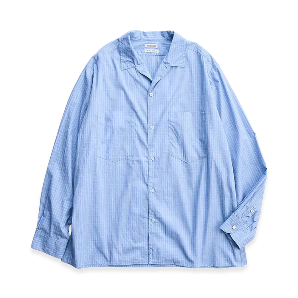 NICENESS Romeo Dead Stock Light Blue Pattern Dress Shirt "Stripe"