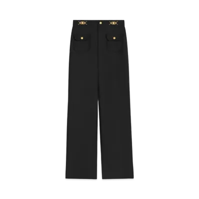 CELINE Pants with Gourmettes In Mohair Wool "Black"