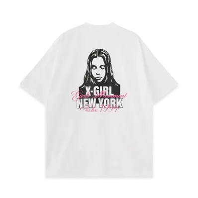 X-Girl Face And Script Mix Logo S/S Big Tee Dress "White"