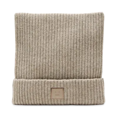 Acne Studios Face Logo Square Beanie - Yak "Grey Melange"