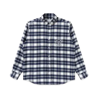 Blackeyepatch B Emblem Checked Flannel L/S Shirt "Blue"