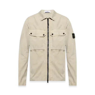 Stone Island 102WN Brushed Organic Cotton Overshirt - 23FW "Sand"