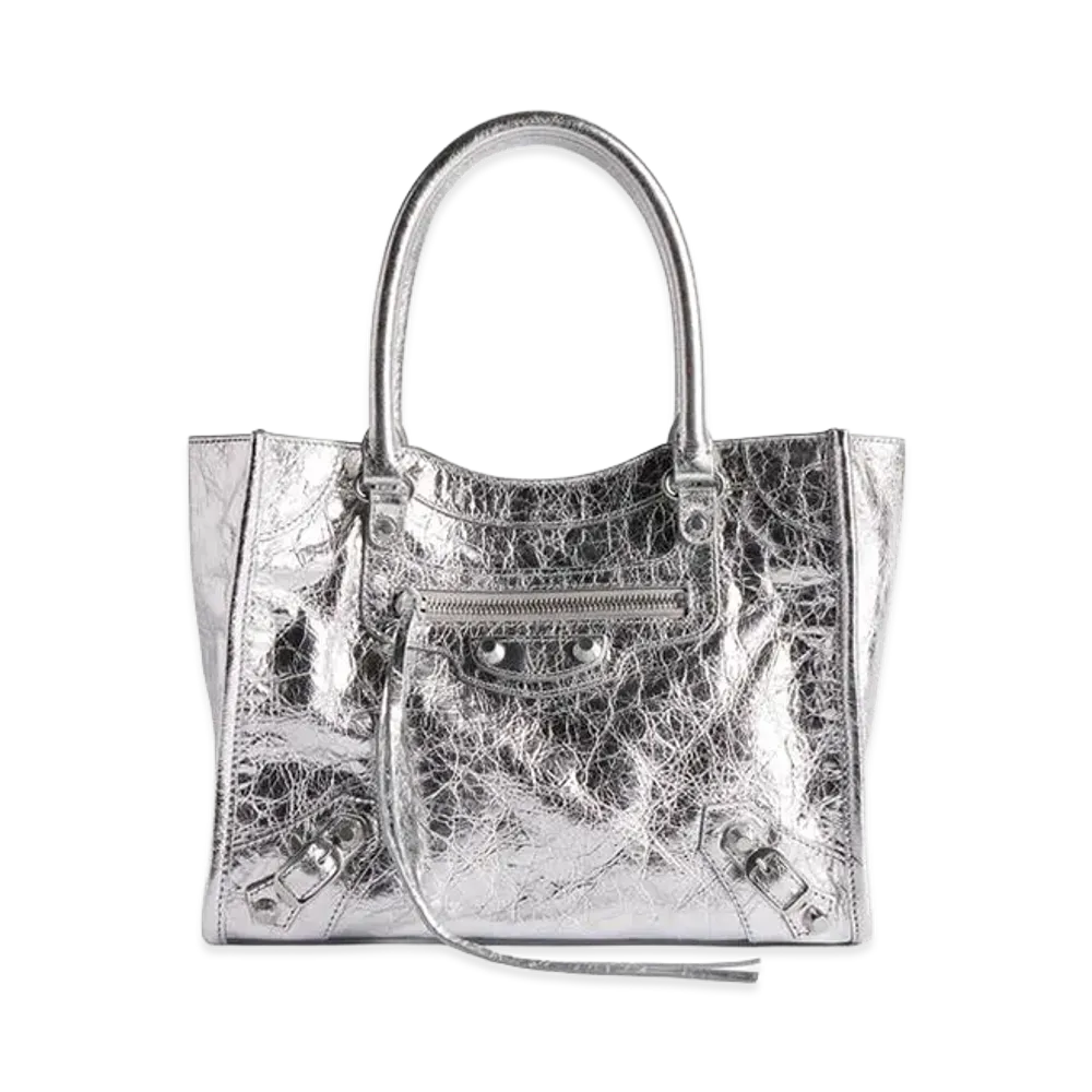 BALENCIAGA Women's Le City Tote Bag Mini "Silver"