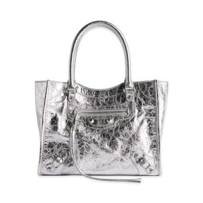 BALENCIAGA Women's Le City Tote Bag Mini "Silver"