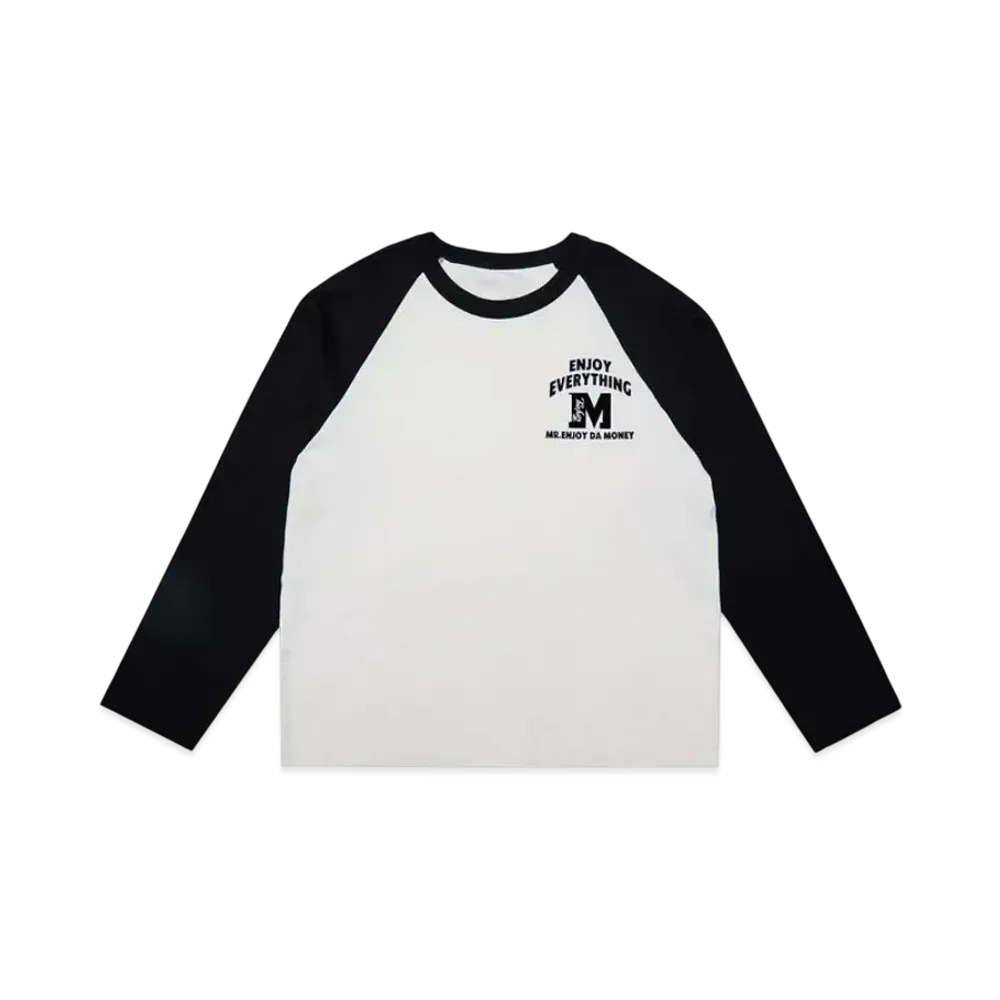 MR. ENJOY DA MONEY Emotional Printing Stamps Shoulder Sleeve "Black"