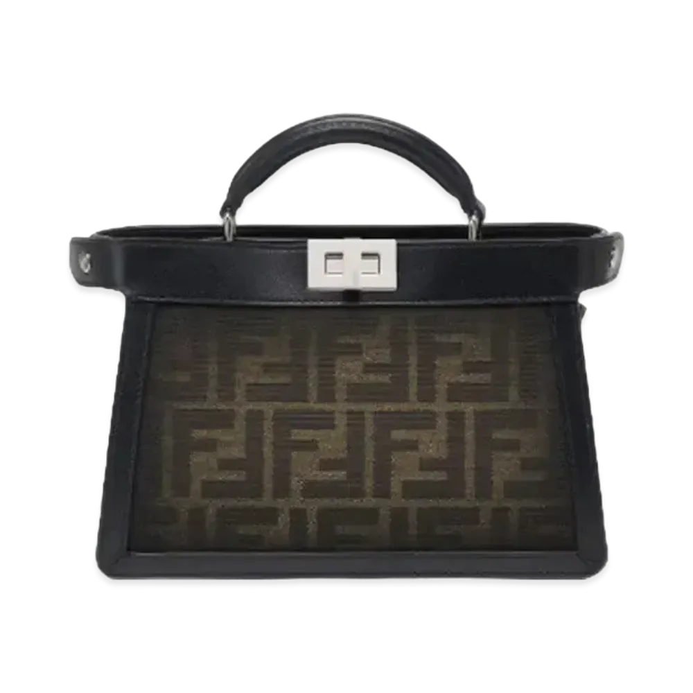 FENDI Peekaboo ISeeU XCross FF Fabric "Brown"