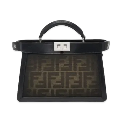 FENDI Peekaboo ISeeU XCross FF Fabric "Brown"