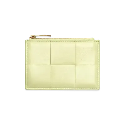Bottega Veneta Zipped Card Case "Lemon Washed"