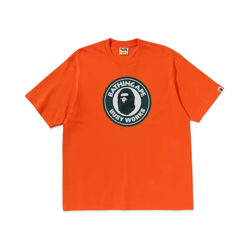 A BATHING APE Floral Solid Camo Busy Works Relaxed Fit Tee "Orange"