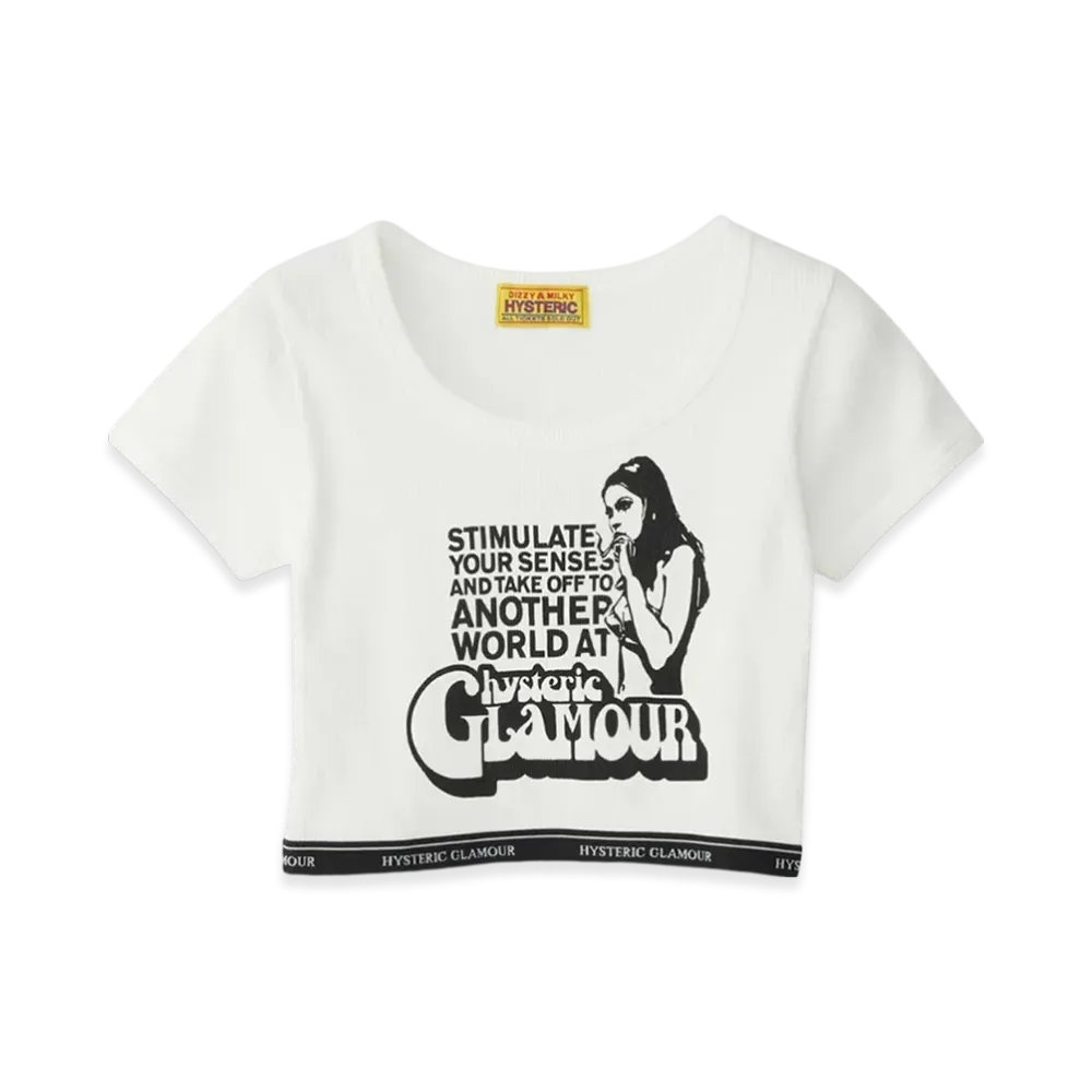 HYSTERIC GLAMOUR Smoking Girl Chibi T-Shirt "White"