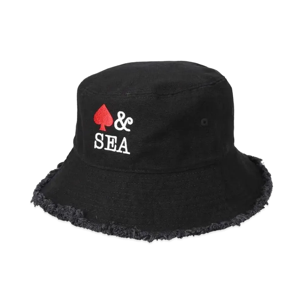 WIND AND SEA Canvas Bucket Hat(HTSP) "Black_Spade"