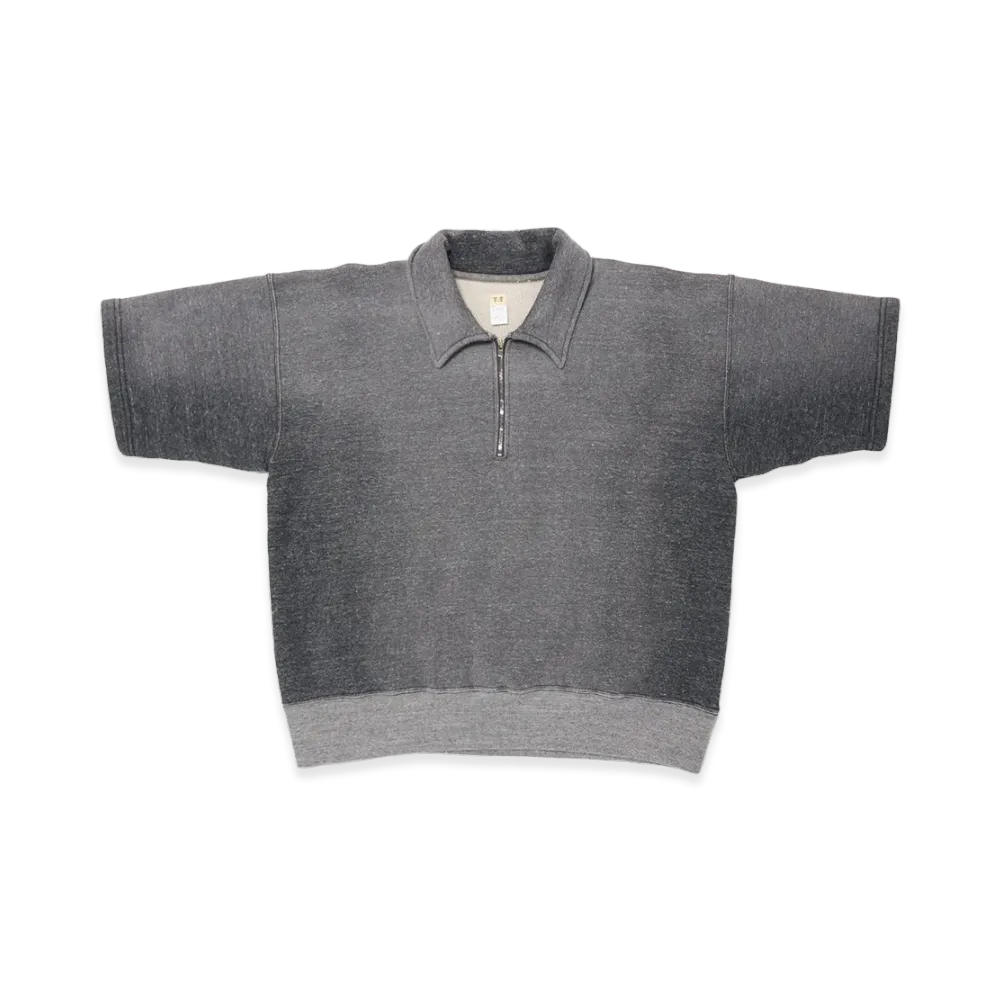 T.T Taiga Takahashi LOT.621 Half Zip S/S Sweat Shirt "Faded Heather Gray"