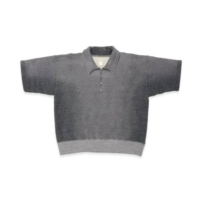 T.T Taiga Takahashi LOT.621 Half Zip S/S Sweat Shirt "Faded Heather Gray"