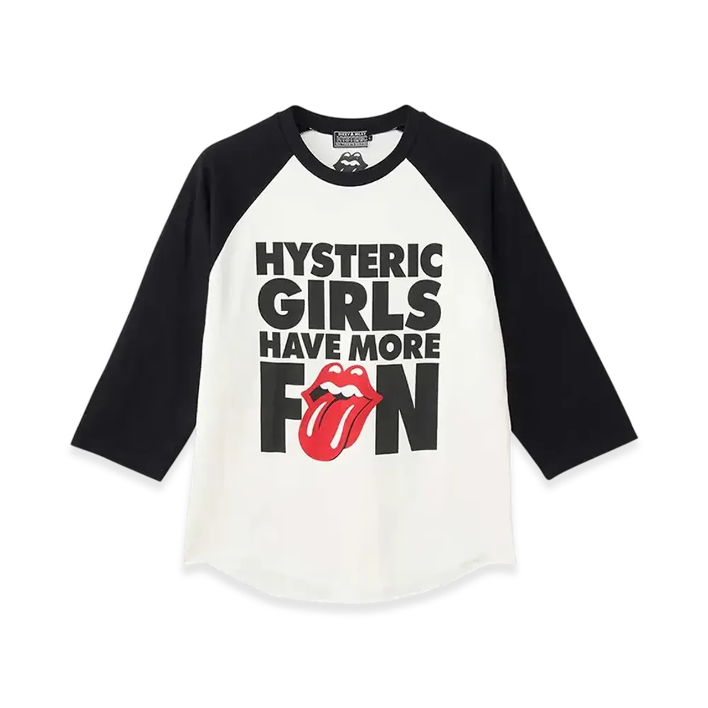 HYSTERIC GLAMOUR x THE ROLLING STONES 3/4 Sleeve T-shirt "White"