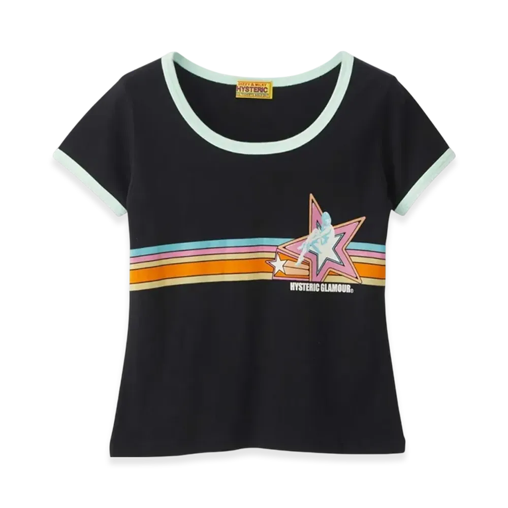 HYSTERIC GLAMOUR Star Girl Chibi T-Shirt "Black"