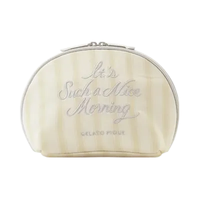 GELATO PIQUE Logo Embroidered Semi-Circle Pouch "Yellow"
