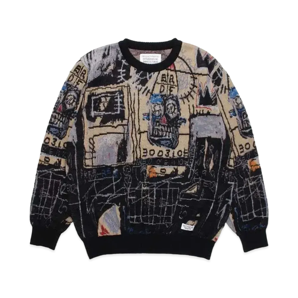 WACKO MARIA Jean-Michel Basquiat / Mohair Knit Jacquard Sweater "One"