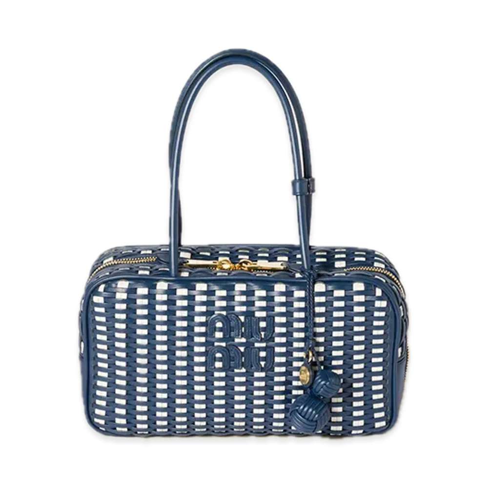 MIU MIU Bow Leather Bag "Blue/White"