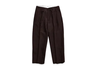 NICENESS B.Wishbone Wool Linen Flying V Trousers "Brown"