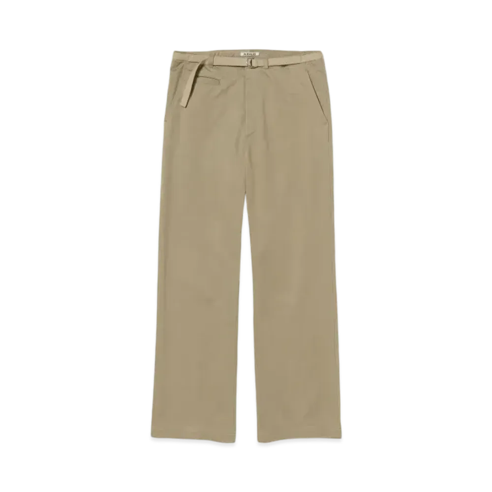 AURALEE Washed Finx Chino Belted Pants "Light Khaki"