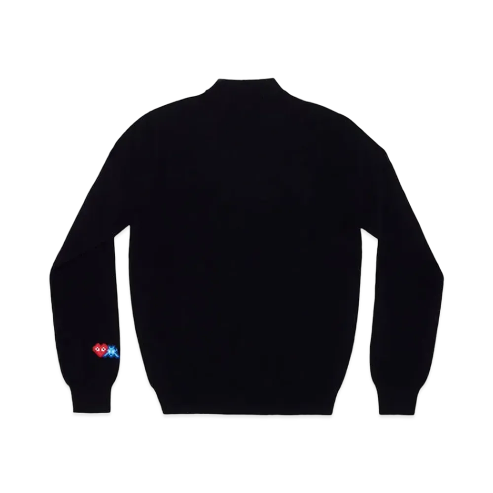 PLAY COMME des GARCONS Invader Women's Lambswool Cardigan "Navy"
