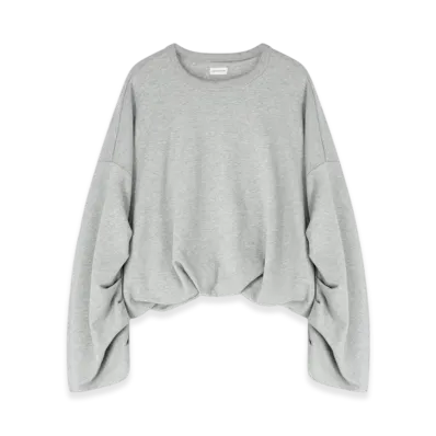 DRIES VAN NOTEN Women's Draped Sweatshirt "Grey melange"