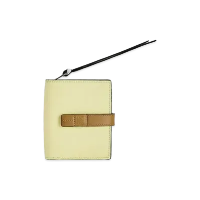 LOEWE Compact Zip Wallet In Soft Grained Calfskin "Pale Lime / Ochre Green"