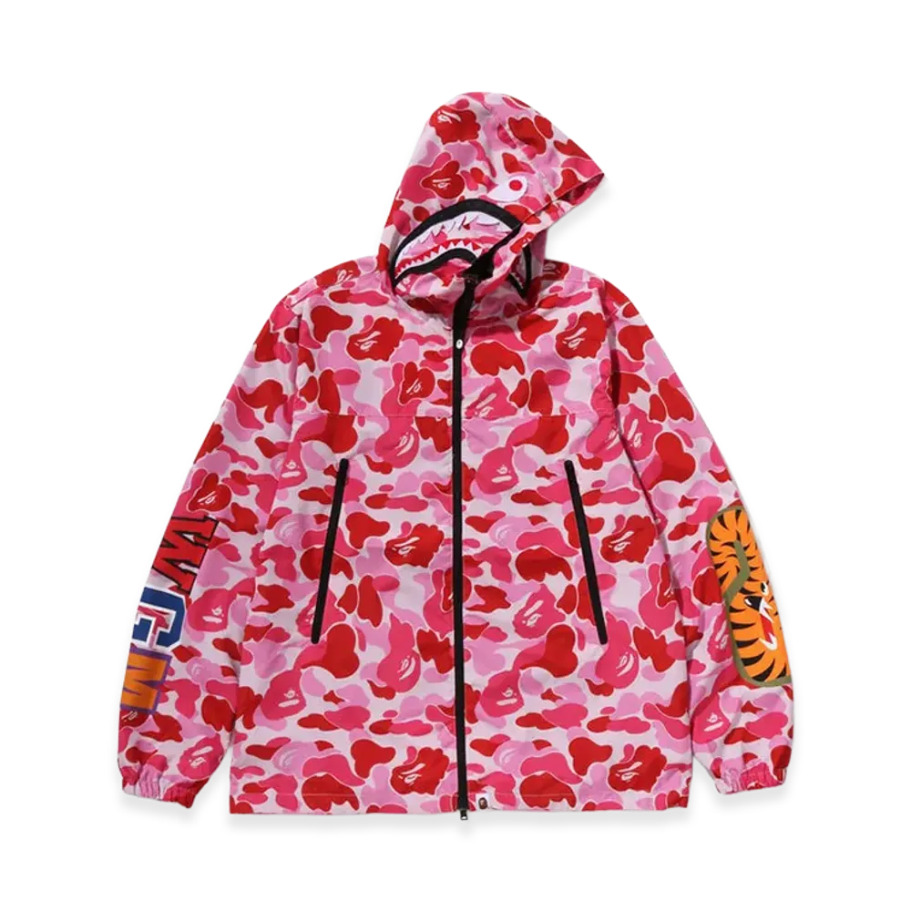 A BATHING APE ABC Camo Shark Hoodie Jacket "Pink"