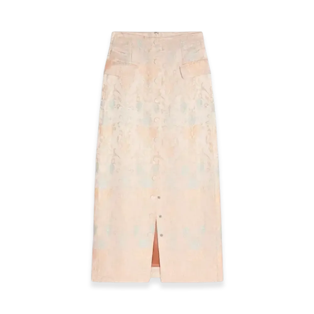 DRIES VAN NOTEN Women's Fitted Jacquard Skirt "Pink"
