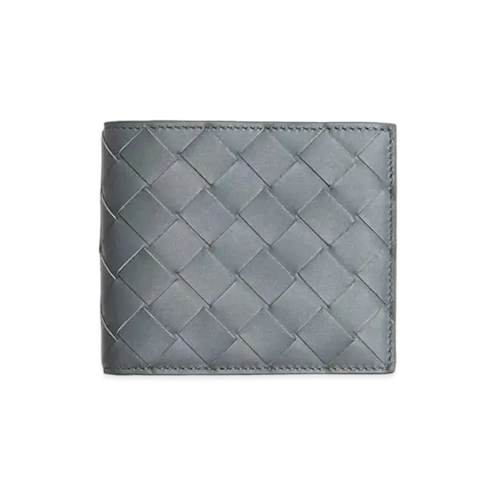 Bottega Veneta Intrecciato Calfskin Bi-fold Wallet "Slate"