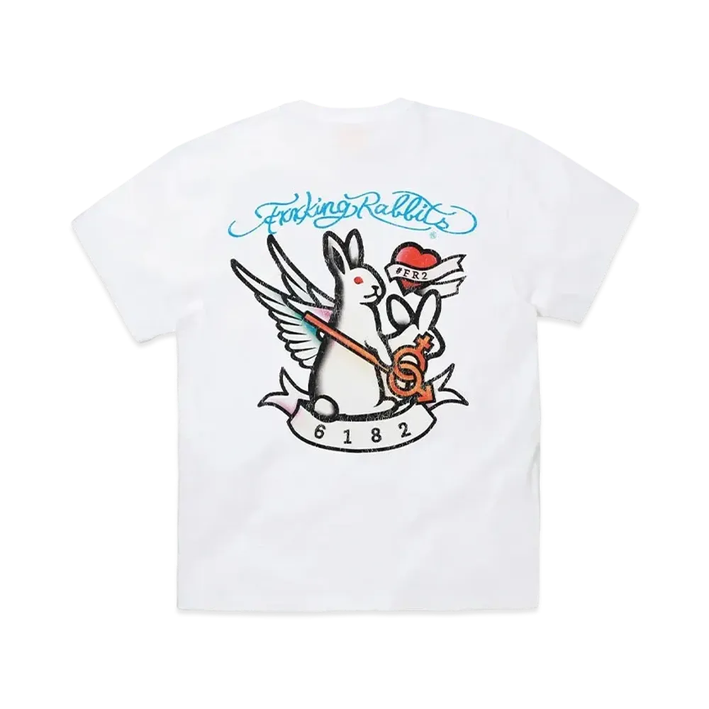 FR2 Rabbits Tattoo Garment Dye T-Shirt "White"