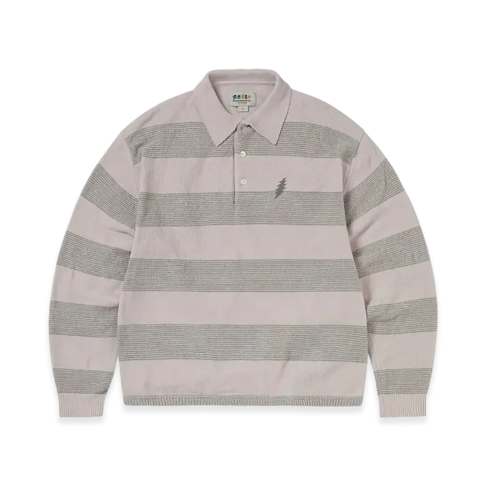 thisisneverthat x Grateful Dead Lightning Velvet Knit Polo "Light Pink"