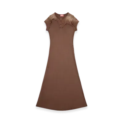 Diesel D-Jary T-Shirt Dress With Peel-Off Effect "Brown"