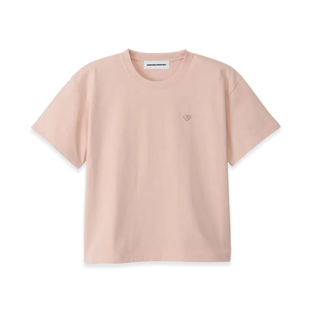 GOD ONLY KNOWS Back Logo Print T-Shirt "Pink"