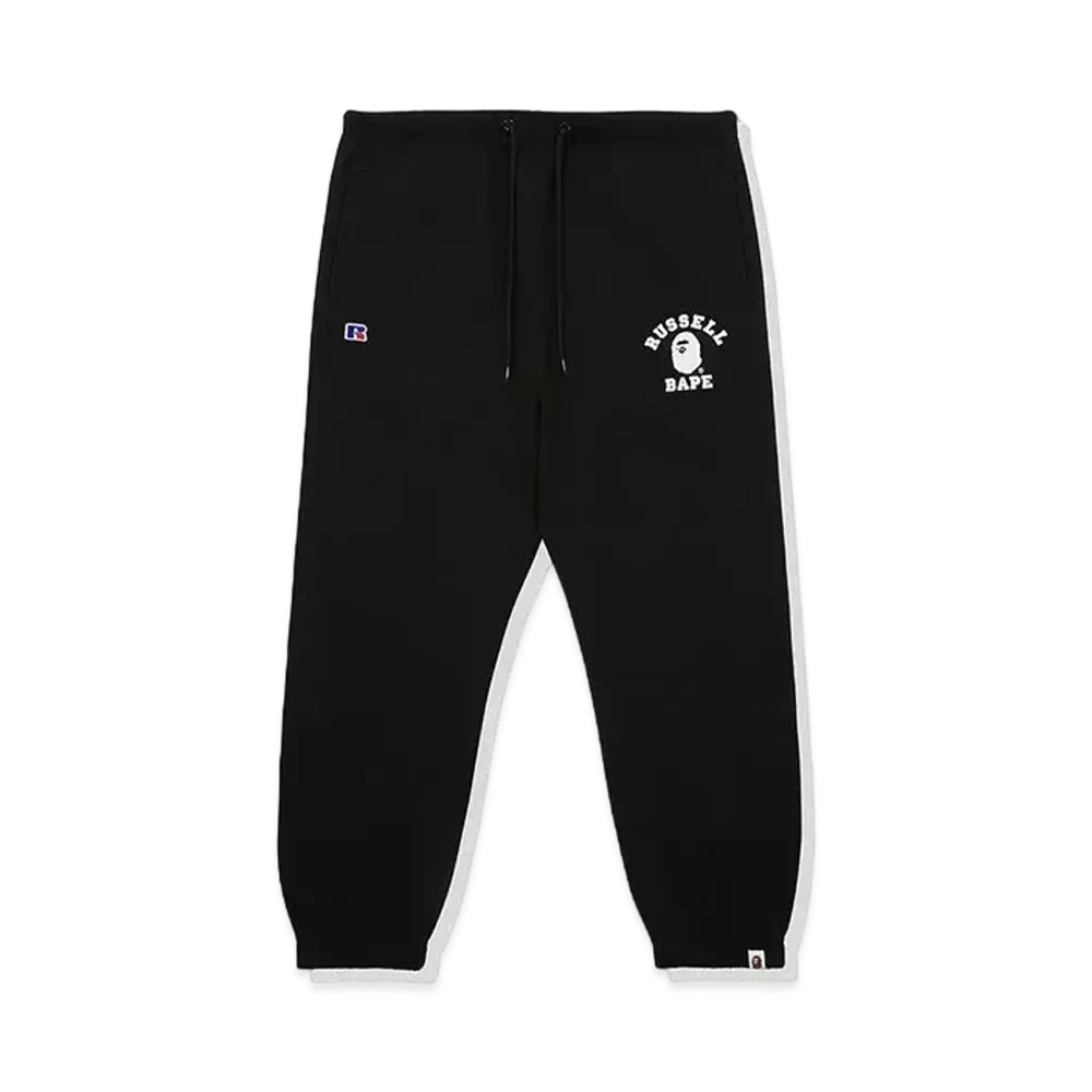 A BATHING APE x RUSSELL College Sweat Pants "Black"