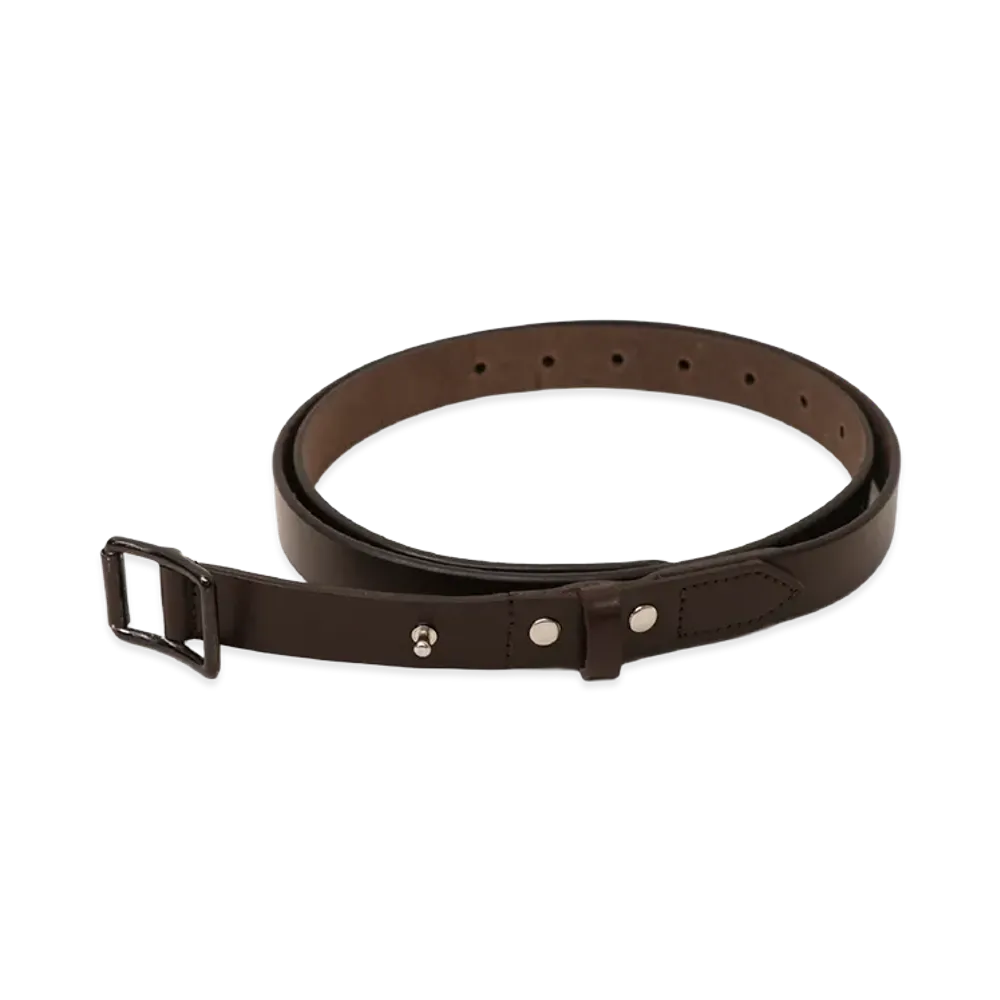 ANCELLM Button Stud Leather Belt "Brown"
