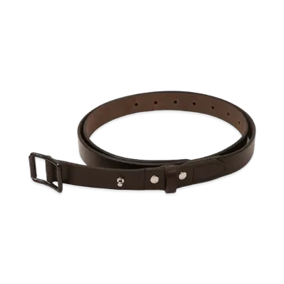 ANCELLM Button Stud Leather Belt "Brown"