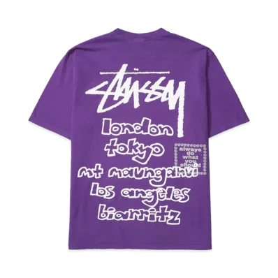 Stussy x Always Do What You Should Do World Tour Tee "Purple"