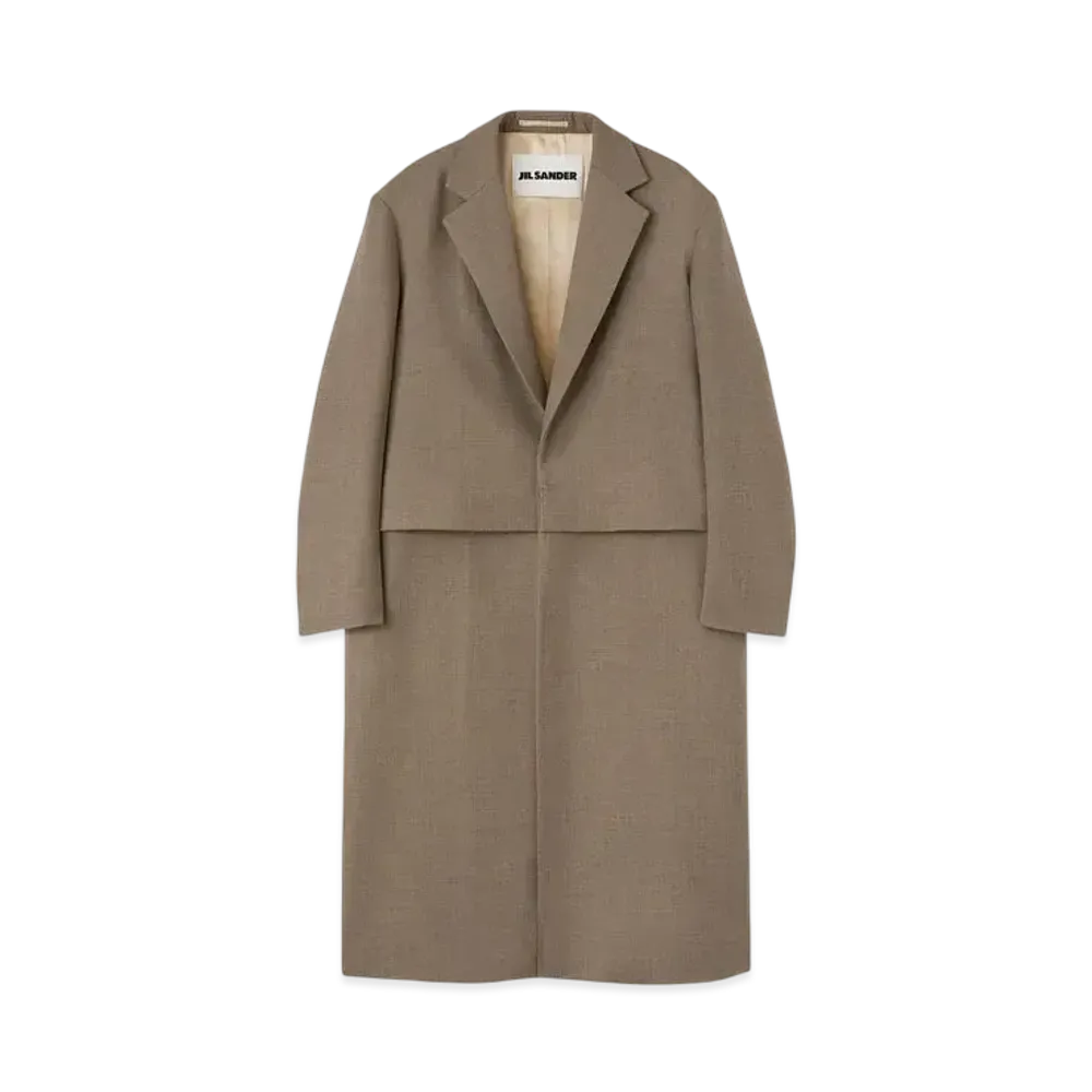 Jil Sander Men's Tailored Coat "Walnut"