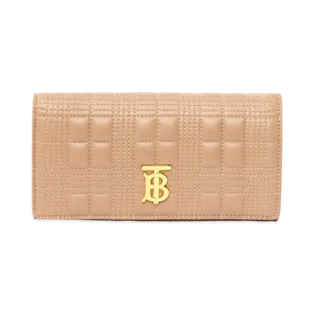 Burberry Quilting Lambskin Lola Continental Wallet "Camel"