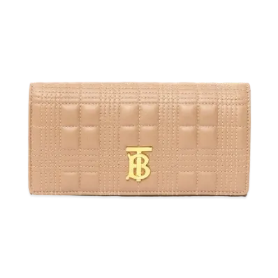 Burberry Quilting Lambskin Lola Continental Wallet "Camel"