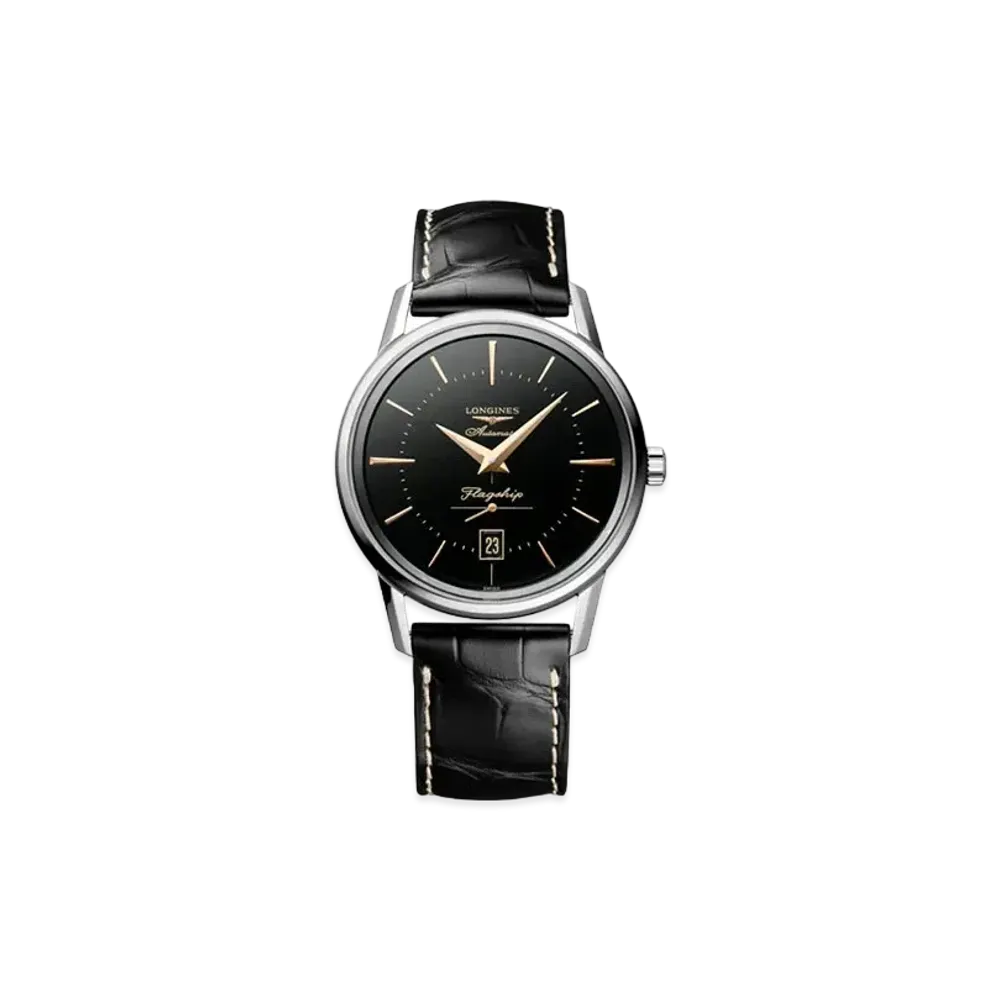 Longines Heritage Classic Flagship Heritage 38.50mm "Black/Stainless Steel/Black" L4.795.4.58.0