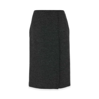PRADA Women's Wool Skirt "Charcoal Gray"