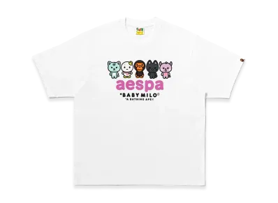 A BATHING APE x aespa Baby Milo Relaxed Fit Tee "White"